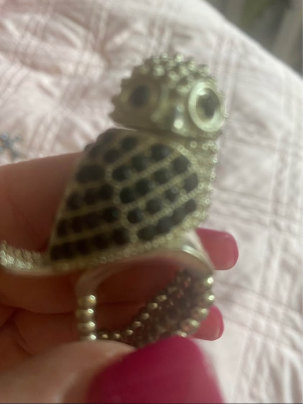 Silver Owl-Shaped Small Ring